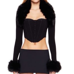 Danielle Guizio Faux Fur Bolero